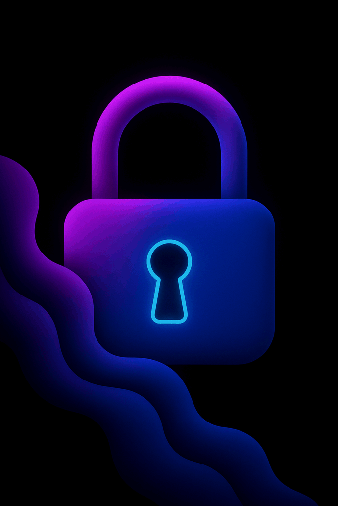 Symbol of securing and recovering Facebook Fanpage access - a stylized padlock